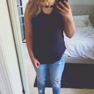 New Black Choker Tank